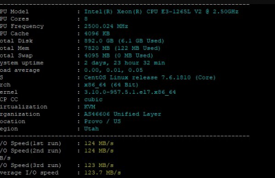 BlueHost美国服务器CPU和I/O读写速度测试